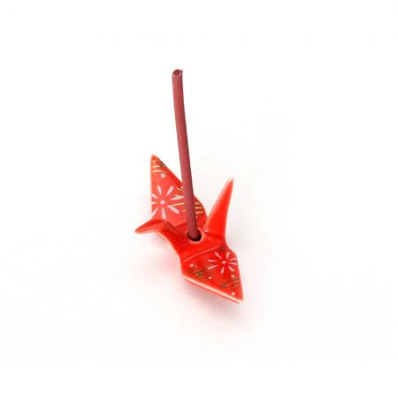 KOSAIDO Japanese incense - crane incense holder, vermilion red