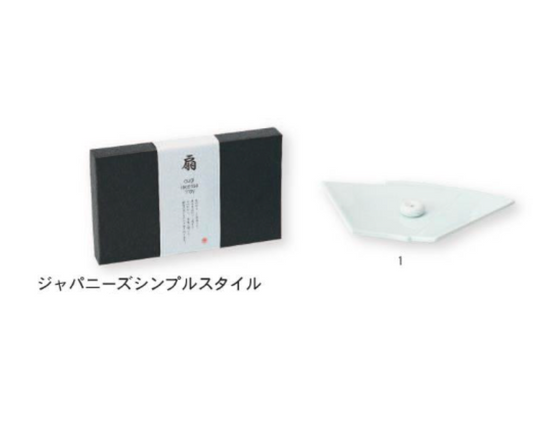 KOSAIDO Japanese incense -  fan shape incense holder, white