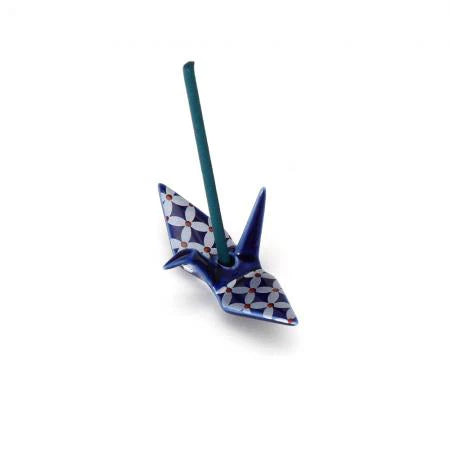 KOSAIDO Japanese incense -  crane incense holder, navy blue