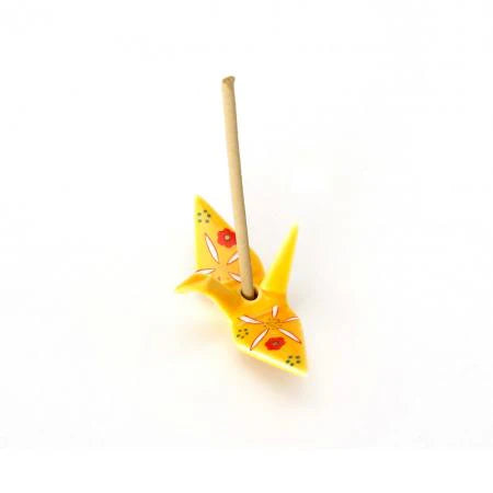 KOSAIDO Japanese incense -  crane incense holder, yellow